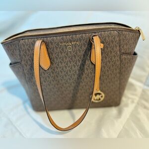 Ladies handbag MK brown leather